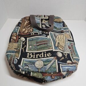 Golf‎ Tapestry Tote Bag Birdie Golf Course Scene Zipper Closure Handbag